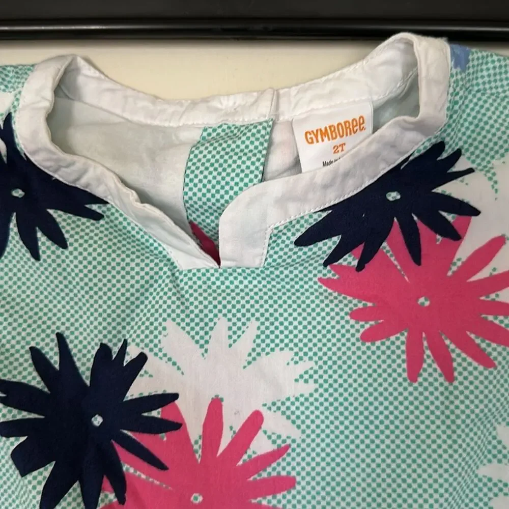 Gymboree Girl’s Cotton Green Floral Summer Dress size 2T New